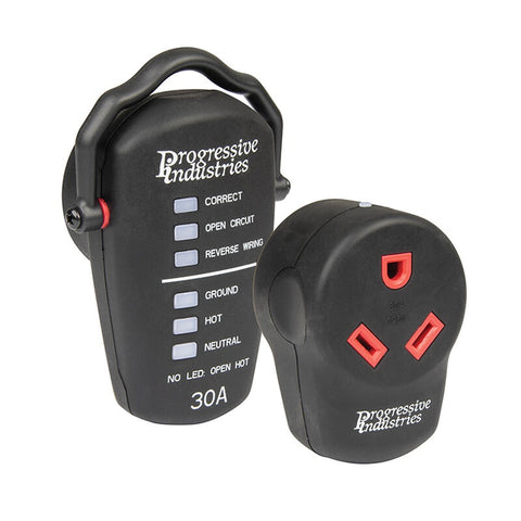 Black Progressive Industries PSK-30 30 Amp RV Surge Protector Kit - Angle View | United RV Parts