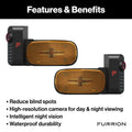 Furrion Vision S+ Side Camera Features Benefits Infographic - Blind Spot Reduction | United RV Parts