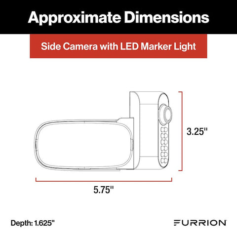 Furrion Vision S+ Side Camera Dimensions Technical Drawing - 5.75 x 3.25 Inches | United RV Parts