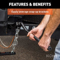 Curt Lift Handle 17112 In Use - Leveraging Snap-Up WD Hitch Bracket on Trailer | United RV Parts