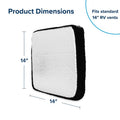 14x14 Reflective Vent Insulator - Product Dimensions Diagram | United RV Parts