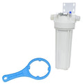 White Single Housing Water Filter with Blue Wrench - Complete Set | United RV Parts