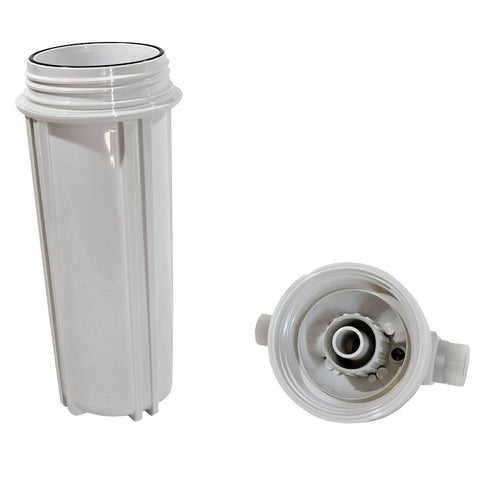 Valterra AquaFRESH Filter Housing Disassembled - White Canister Body & Cap Bottom View | United RV Parts
