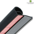 Jaeger Flip'N Seal RV Slide-Out Seal - Close-Up End View Showing D-Bulb Profile and Red Adhesive Strip | United RV Parts
