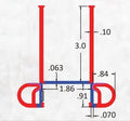 Jaeger Flip'N Seal RV Slide Out Seal - Cross-Section Diagram with Dimensions | United RV Parts