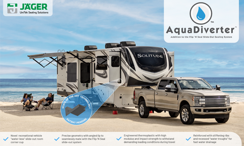 Jaeger AquaDiverter Flip N Seal Slide Out Seal on Fifth Wheel RV - Lifestyle Feature Chart | United RV Parts