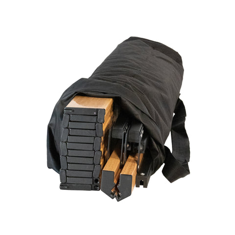 Kuma Camp Crew Coffee Table Rolled and Stored in Black Carry Bag - Packed View | United RV Parts
