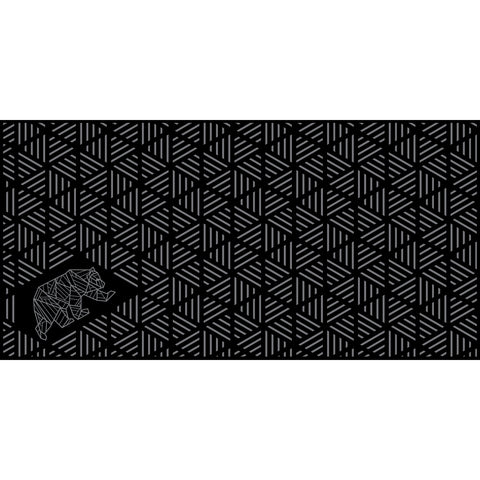 Black Grey Kuma Striped Peaks Outdoor Camping Mat 18x9 - Flat Lay Pattern Detail | United RV Parts