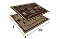 Brown Beige 8x18 RV Mat with LED Lights - Dimensional View | United RV Parts