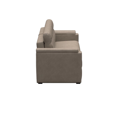 Driftwood PolyHyde Vinyl RV Clickback Sleeper Sofa 68in - Side Profile View | United RV Parts