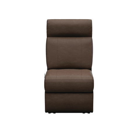 Brown Satula PolyHyde Lippert Heritage Armless RV Recliner - Direct Front View Upright Position | United RV Parts
