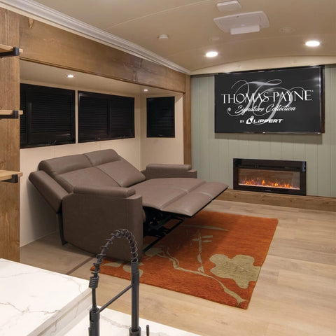 Thomas Payne Signature Heritage RV Theater Seating Installed in RV Living Room - Lifestyle View | United RV Parts