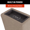 Lippert Heritage Theater Console Built-In Wireless Charging Station Close-Up | United RV Parts