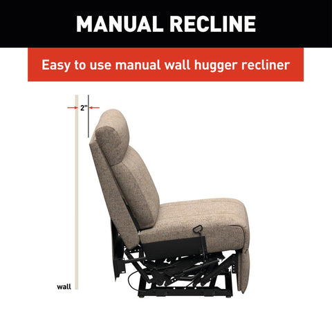 Lippert Heritage RV Recliner Manual Wall Hugger Feature - Only 2 Inches From Wall | United RV Parts
