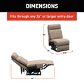 Lippert Heritage Armless Recliner Dimensions - 39H x 27.5W x 64 Inches Reclined | United RV Parts