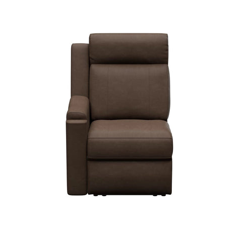 Satula Brown PolyHyde Vinyl RV Theater Recliner - Front View Upright Position | United RV Parts