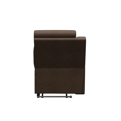 Satula Brown PolyHyde Vinyl RV Theater Recliner - Rear View Upright Compact Profile | United RV Parts