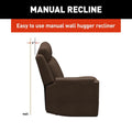 Satula Brown RV Theater Recliner - Manual Wall Hugger 2-Inch Clearance Side View | United RV Parts