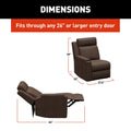 Lippert Heritage Theater Recliner Dimensions - 27.5W x 35D x 39H Inches Fits 26-Inch RV Door | United RV Parts