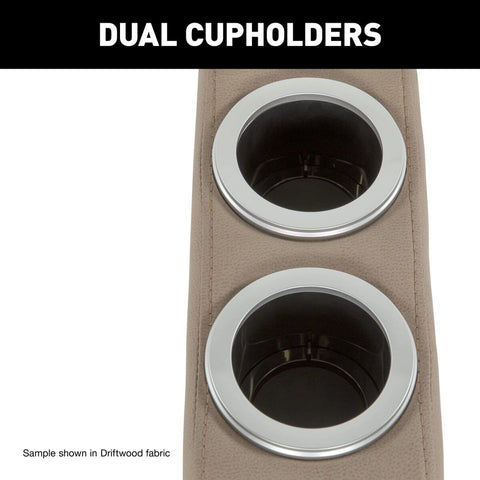 Dual Cup Holders Close-Up Detail on Thomas Payne Console | United RV Parts
