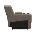 Driftwood PolyHyde Thomas Payne Seismic RV Theater Console - Right Side Profile with Cup Holders Visible | United RV Parts