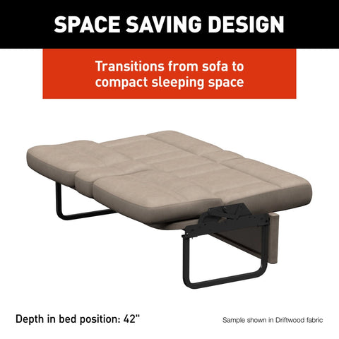 Driftwood RV Sleeper Sofa Space Saving Design - Bed Mode | United RV Parts