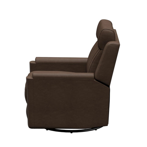 Brown PolyHyde Vinyl Thomas Payne Signature RV Swivel Glide Recliner - Side Profile View | United RV Parts