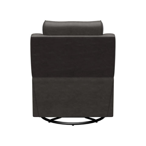 Charcoal McCoy Vinyl Lippert Swivel Glide RV Recliner - Rear View with Swivel Base | United RV Parts