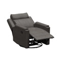 Charcoal McCoy Vinyl Lippert RV Swivel Glide Recliner - Fully Reclined Position View | United RV Parts