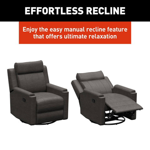 Thomas Payne Signature RV Recliner Effortless Recline Feature - Upright and Reclined Comparison | United RV Parts