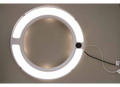 White MaxxAir RV Fan LED Light Ring Illuminated - Bottom View | United RV Parts