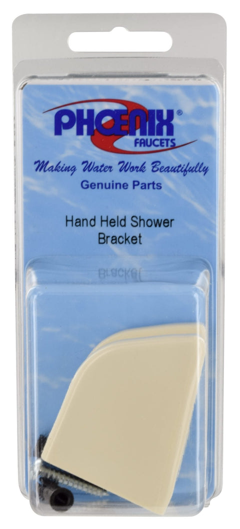 Biscuit Plastic RV Shower Head Wall Bracket PF276006 - Retail Packaging Front View | United RV Parts