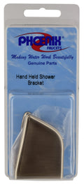 Brushed Nickel RV Shower Head Wall Bracket PF276007 - Retail Packaging Front View | United RV Parts
