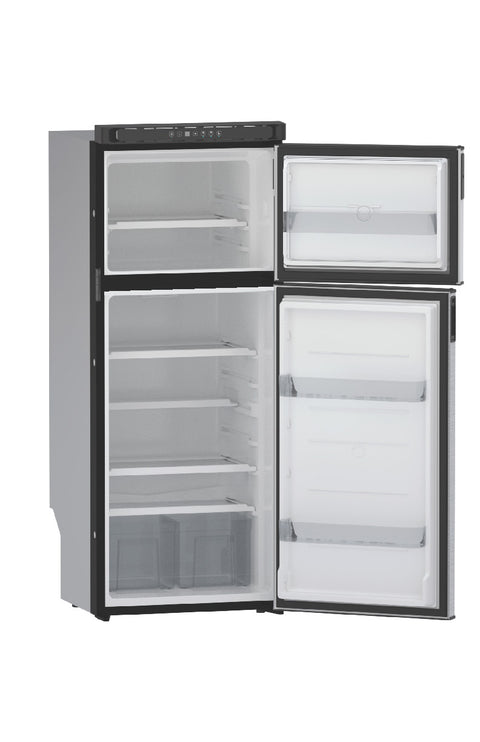 Stainless Steel Norcold Polar Refrigerator - Open Quarter Angle View | United RV Parts