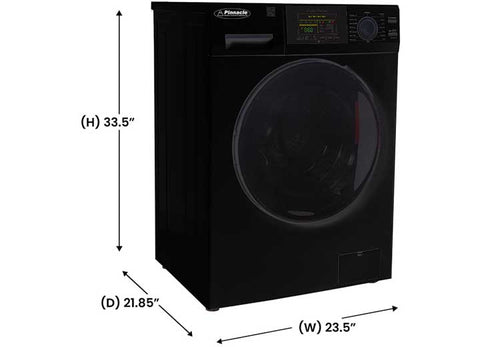Black Pinnacle 22-826LB Front Load Washer - Dimensions Diagram 33.5H x 23.5W x 21.85D | United RV Parts