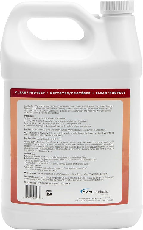 Dicor Roof-Gard UV Protectant 1 Gallon - Back Label Instructions | United RV Parts
