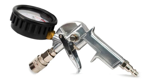 Chrome Tire Inflation Gun with Pressure Gauge - Side View | United RV Parts