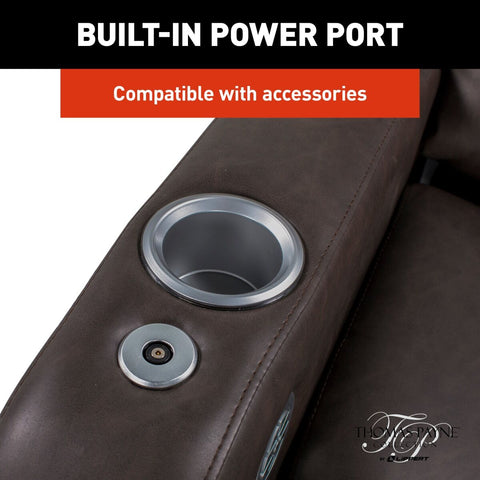 Built-in Power Port for Accessories - Thomas Payne Seismic Armrest Close-up | United RV Parts