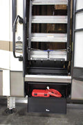 Black Steel RV Step Storage Box - Open Full View with Contents | United RV Parts