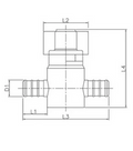 Flair-It PEXLOCK 1/2" Straight Stop Valve Technical Drawing with Dimensions | United RV Parts