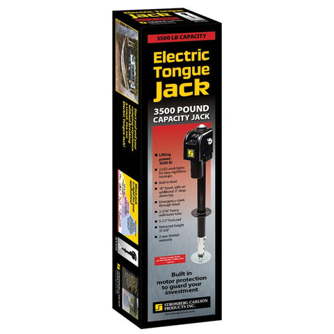 Stromberg Carlson JET3755 Electric Tongue Jack 3500 lb - Retail Packaging Box View | United RV Parts