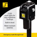 Stromberg Carlson JET3755 Tongue Jack - Motor Head LED Lights and Water-Resistant Switches Detail | United RV Parts