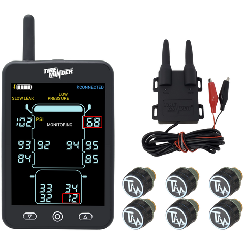 Black TireMinder A1AS TPMS Complete Kit - All Components Layout | United RV Parts