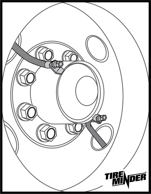TireMinder | Kit de extensión de válvula de acero trenzado | TM22307VP | Para ruedas dobles | Montaje en buje | 22" | Paquete de 4