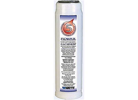 White Watts Flow-Pur GAC10NKDF RV Water Filter Cartridge - Side Angle | United RV Parts