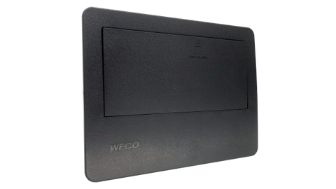 Black WFCO AC Distribution Center - Closed Front View 50 Amp Panel | United RV Parts