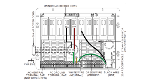WFCO AC Distribution Center Wiring Diagram - Installation Guide | United RV Parts