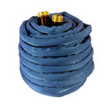 Blue Zero-G RV Marine Hose Coiled with Brass Fittings - Top View | United RV Parts