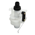 White Plastic RV Toilet Flush Valve - Top Angle View | United RV Parts