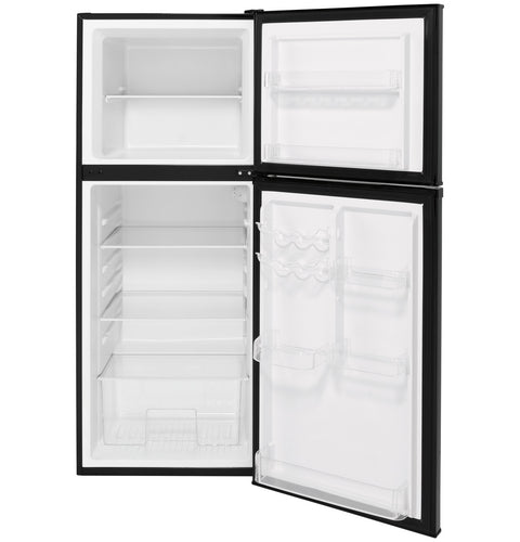 Black GE RV Refrigerator Interior Empty - Open Doors View | United RV Parts